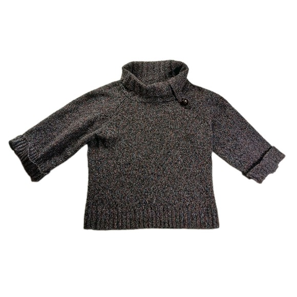 Pop(ulation) Sweaters - Pop(ulation) Size L Women's Multicolor Speckled Knit Cowl Neck Sweater 3/4 Sleev